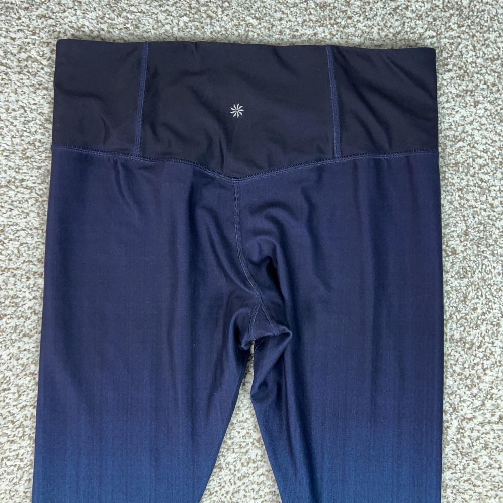 Athleta Leggings Womens XL Blue Ombre Elation 7/8 Tight Ankle Yoga Gym Sport - Picture 10 of 11